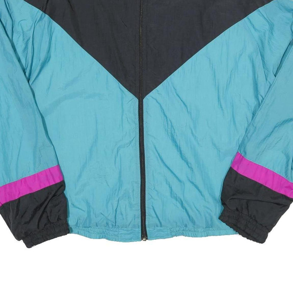 MCGREGOR Mens Black & Turquoise Colourblock Casual Jacket L Polyester Blend Zip