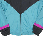 MCGREGOR Mens Black & Turquoise Colourblock Casual Jacket L Polyester Blend Zip