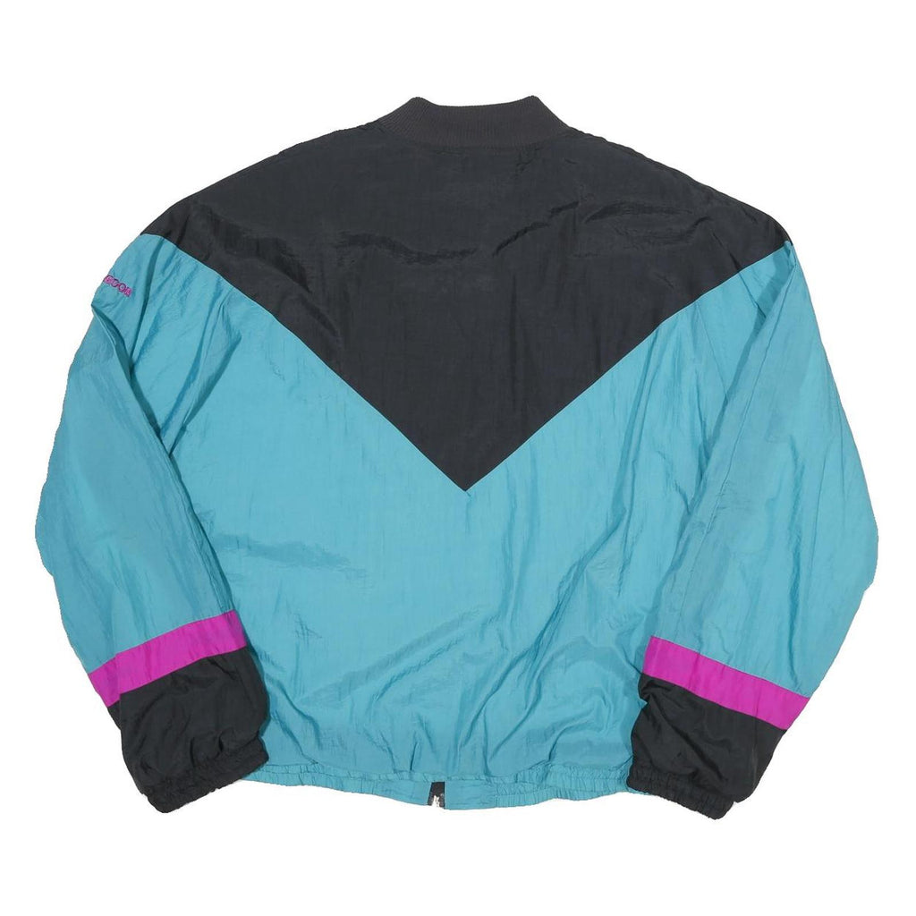 MCGREGOR Mens Black & Turquoise Colourblock Casual Jacket L Polyester Blend Zip