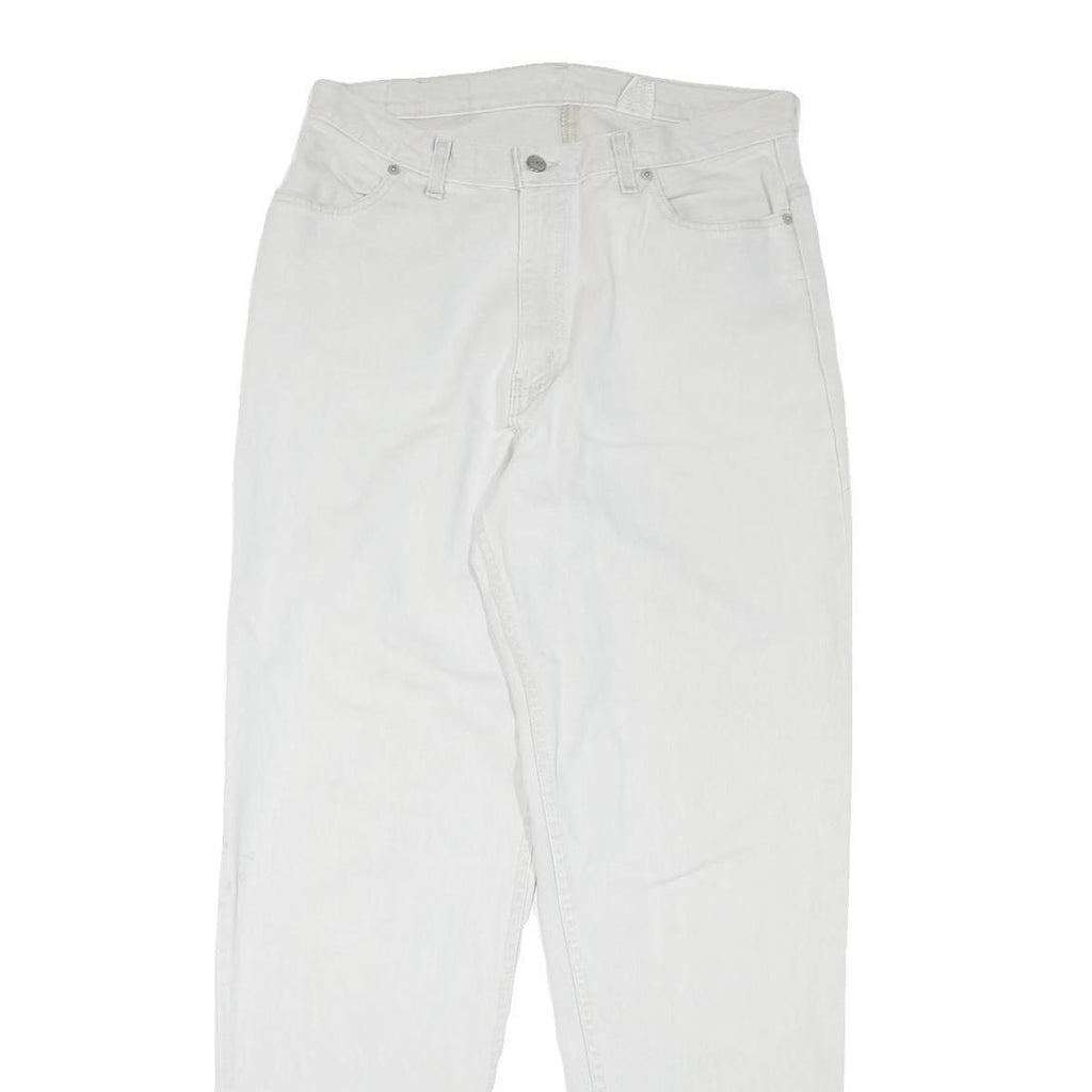 FADED GLORY Mens White Regular Cotton Denim W32 L32 Zip Closure Jeans