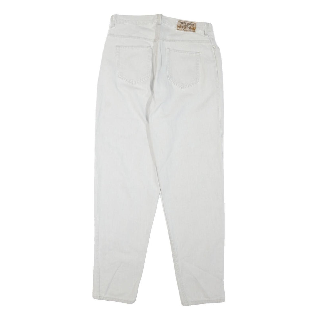 FADED GLORY Mens White Regular Cotton Denim W32 L32 Zip Closure Jeans