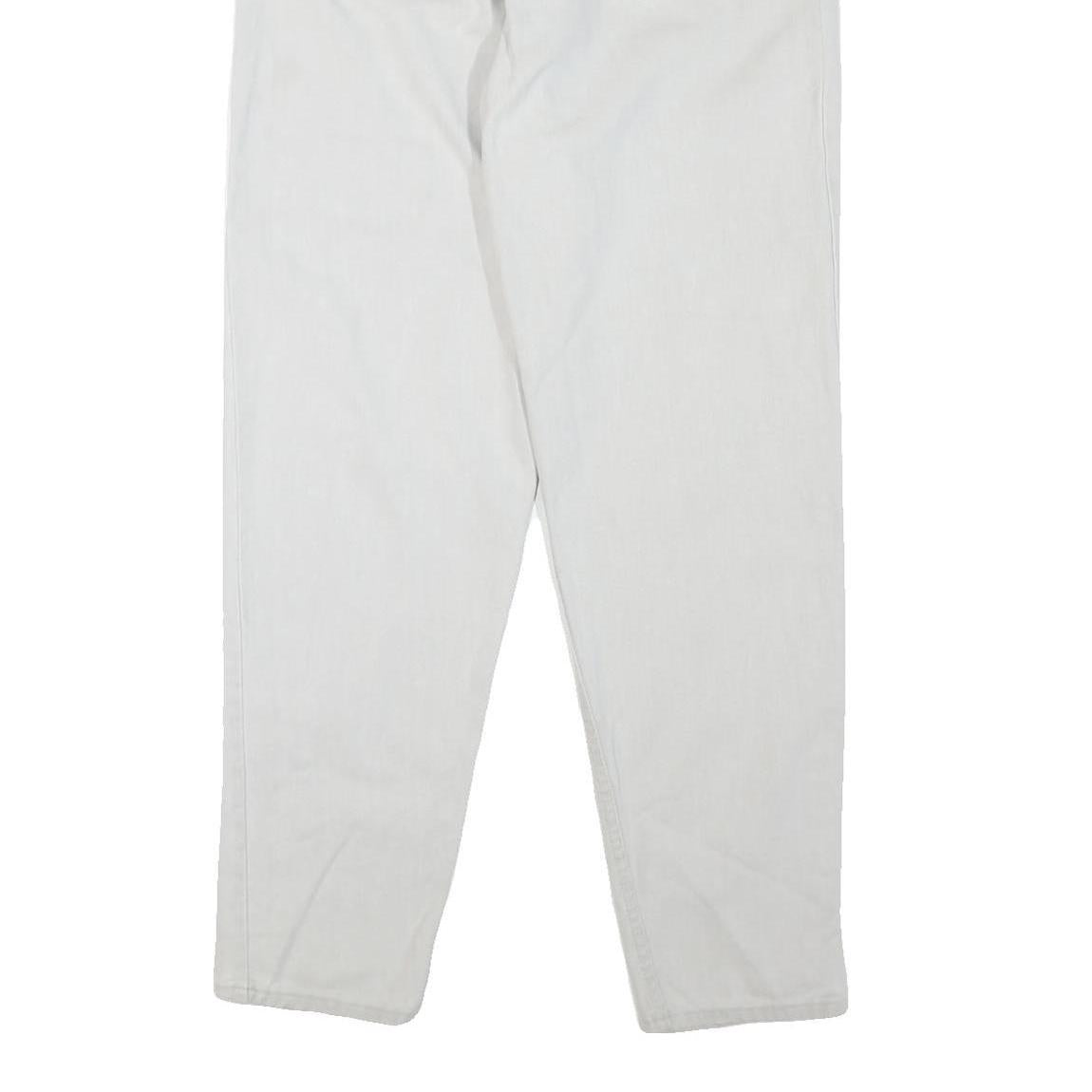 FADED GLORY Mens White Regular Cotton Denim W32 L32 Zip Closure Jeans