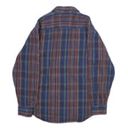 GANDER MOUNTAIN Mens Blue & Brown Check Shirt M Button Front Casual Workwear