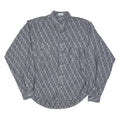 STREET Mens Shirt Grey Geometric Long Sleeve M