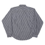 STREET Mens Shirt Grey Geometric Long Sleeve M