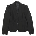 ZARA BASIC Womens Black Classic Jacket L Polyester Blend Button Plain