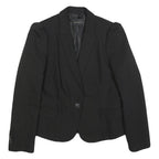 ZARA BASIC Womens Black Classic Jacket L Polyester Blend Button Plain