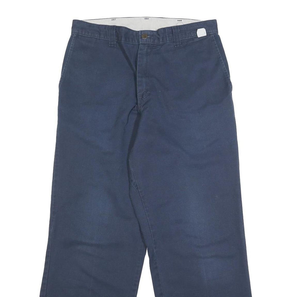 DICKIES Mens Cotton Blend Navy Loose Straight Trousers W30 L29 Workwear Casual