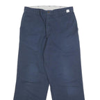 DICKIES Mens Cotton Blend Navy Loose Straight Trousers W30 L29 Workwear Casual