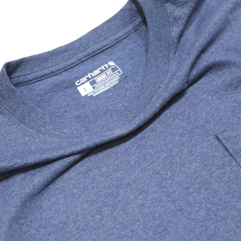 CARHARTT Mens Blue Pocket T-Shirt L Short Sleeve Crew Neck Cotton Blend Casual
