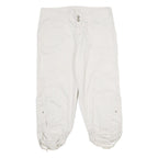 SONOMA Womens White Casual Cotton Blend Cargo Shorts UK 12 W32