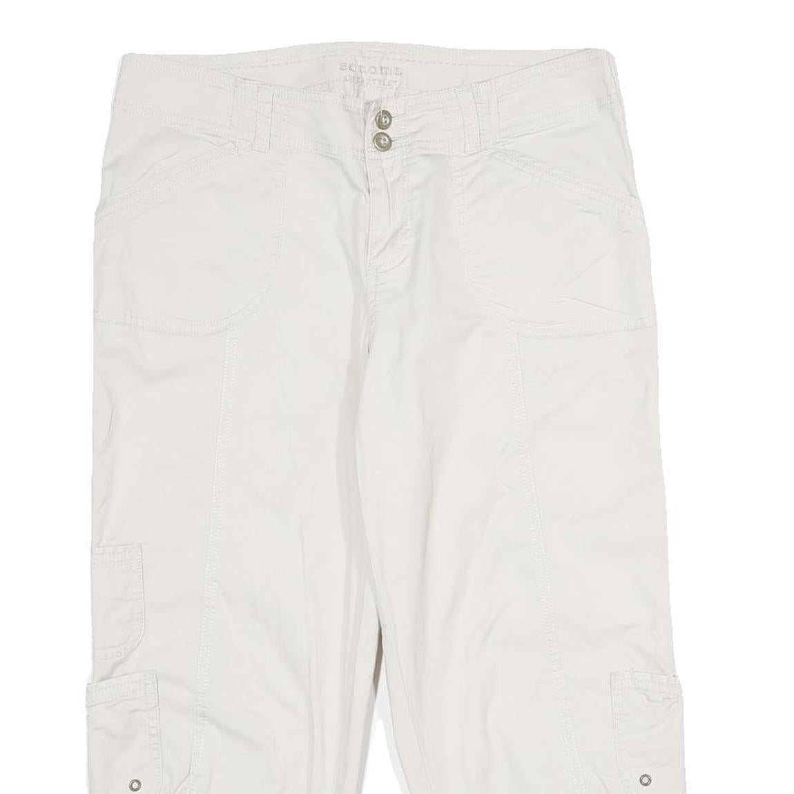 SONOMA Womens White Casual Cotton Blend Cargo Shorts UK 12 W32