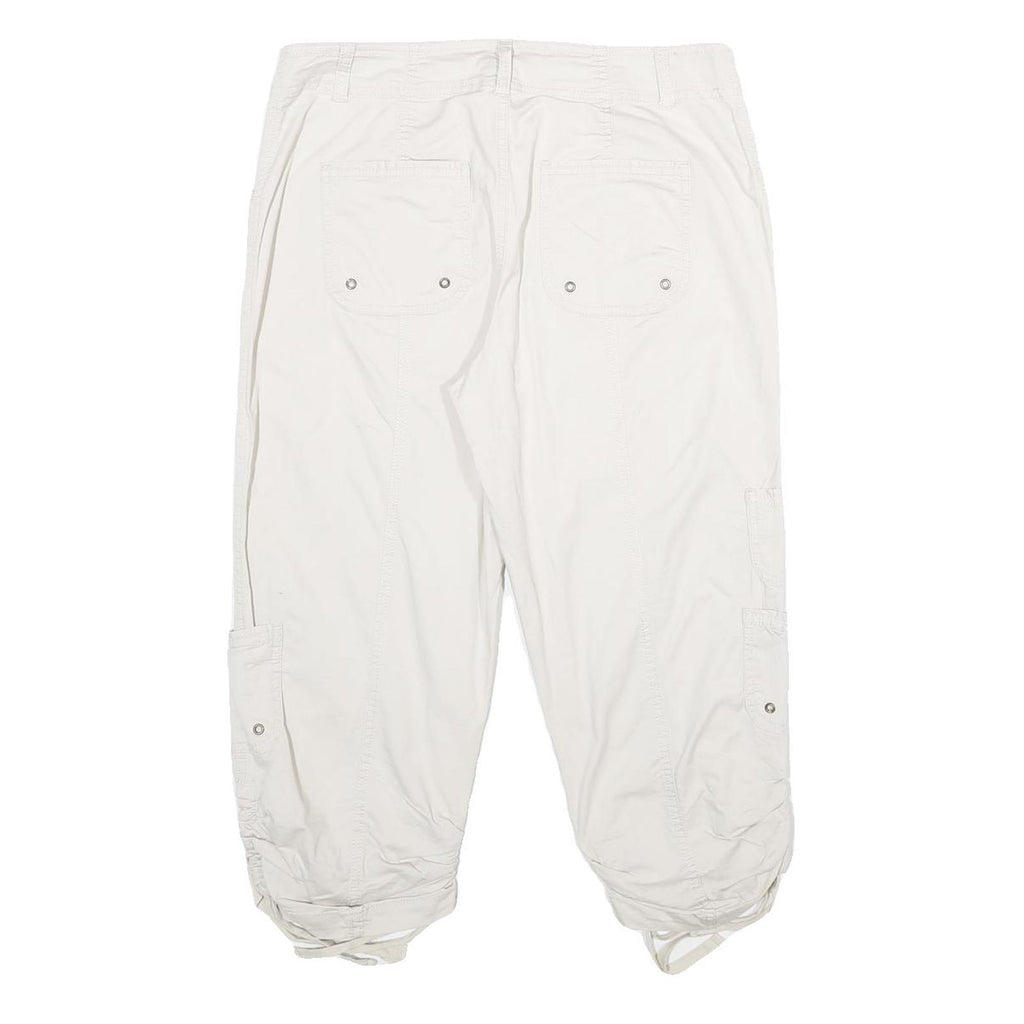 SONOMA Womens White Casual Cotton Blend Cargo Shorts UK 12 W32
