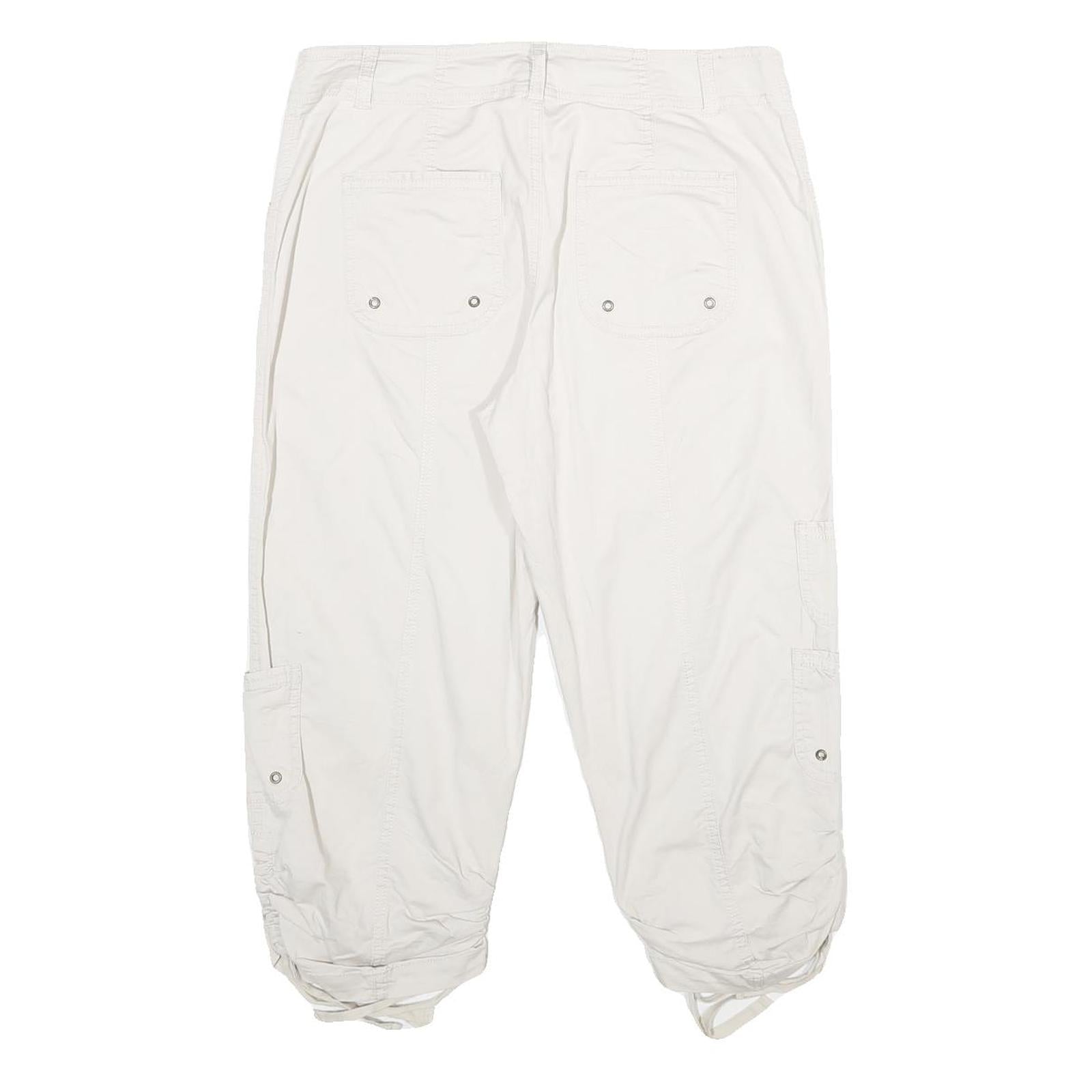 SONOMA Womens White Casual Cotton Blend Cargo Shorts UK 12 W32