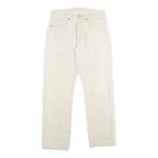 LEVI'S 501XX Mens Jeans White Classic Straight Denim W31 L28 Button Closure