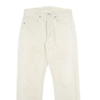 LEVI'S 501XX Mens Jeans White Classic Straight Denim W31 L28 Button Closure
