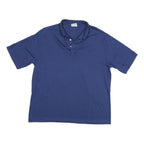 SCREEN MATES Mens Blue Short Sleeve Polo Shirt XL Cotton Blend Basic Casual