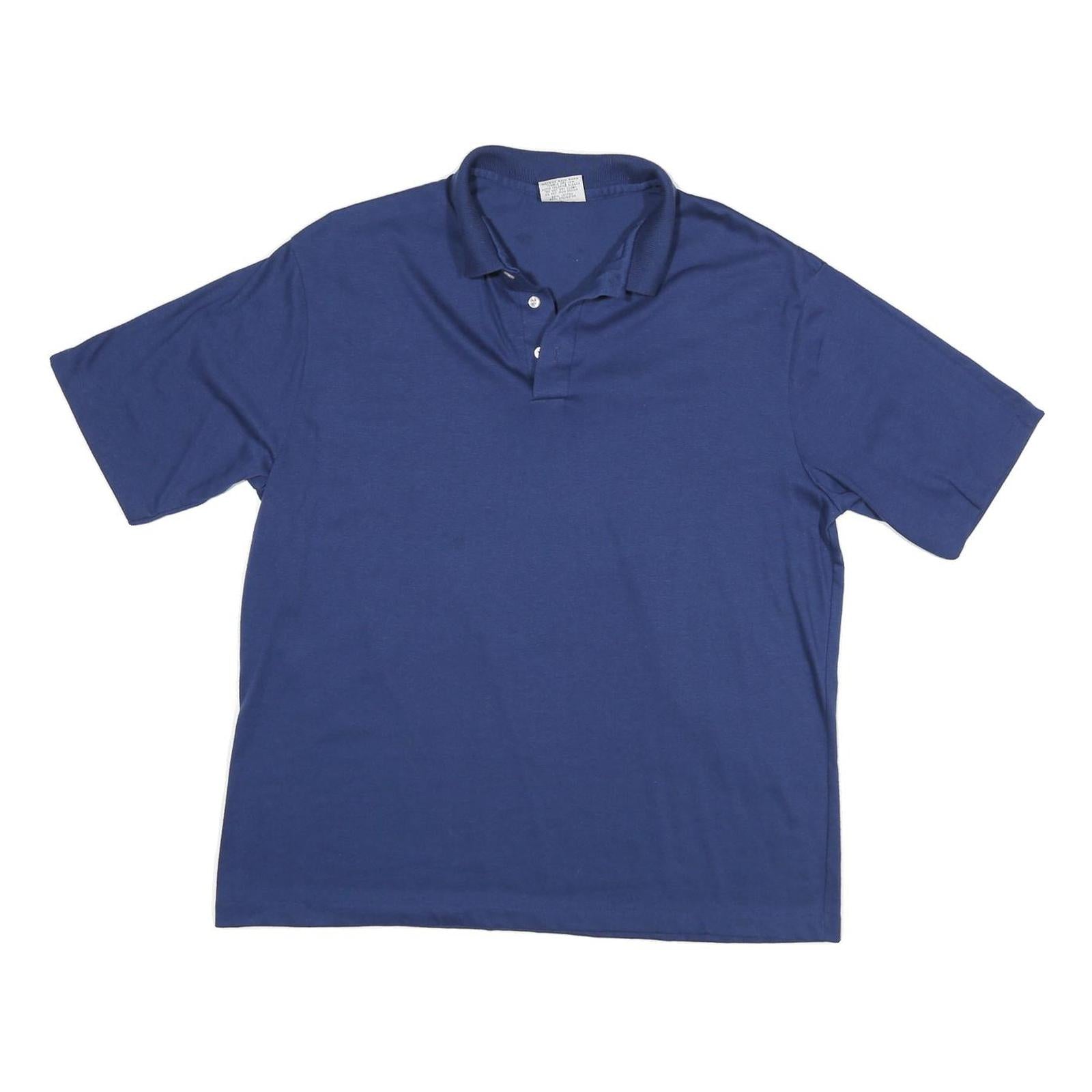 SCREEN MATES Mens Blue Short Sleeve Polo Shirt XL Cotton Blend Basic Casual