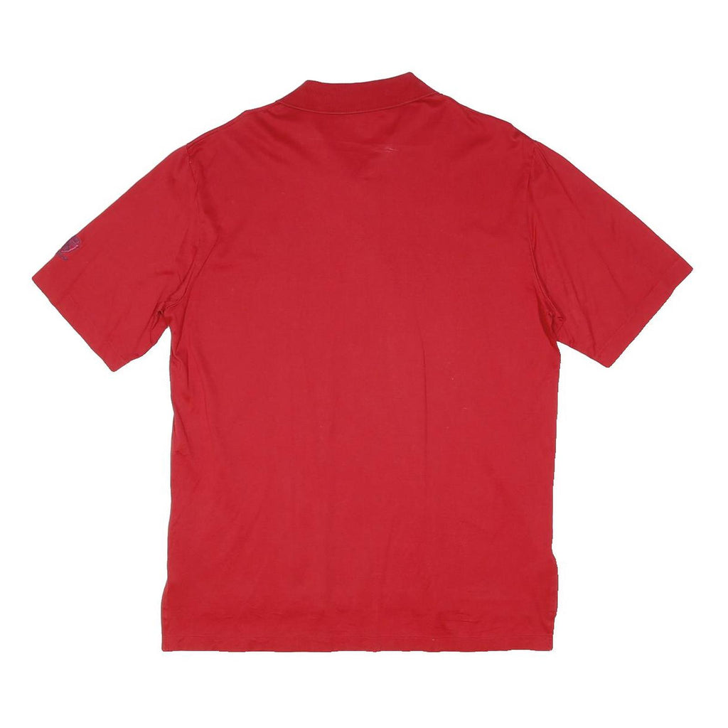 POLO RALPH LAUREN Mens Red Polo Short Sleeve Plain M Cotton Blend Casual Shirt