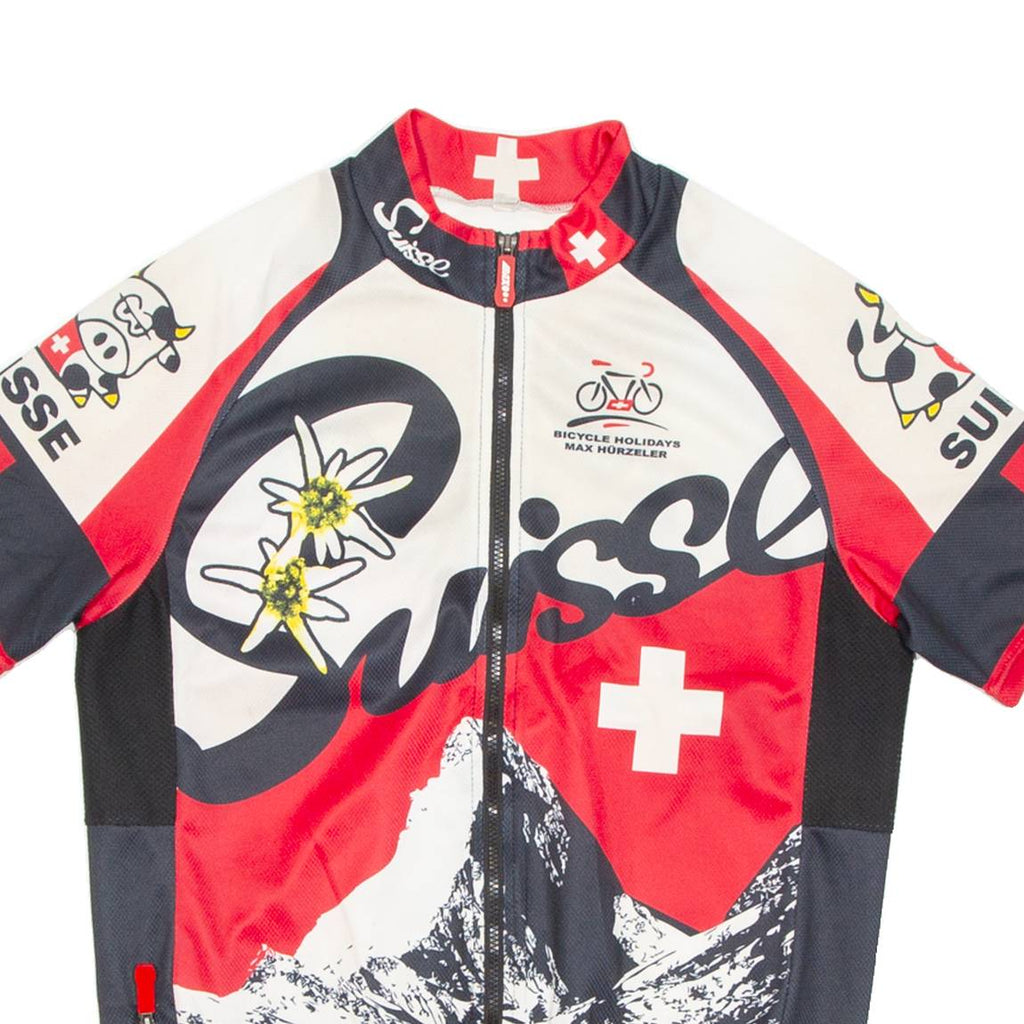 Cycling Mens Jersey Red Full Zip S