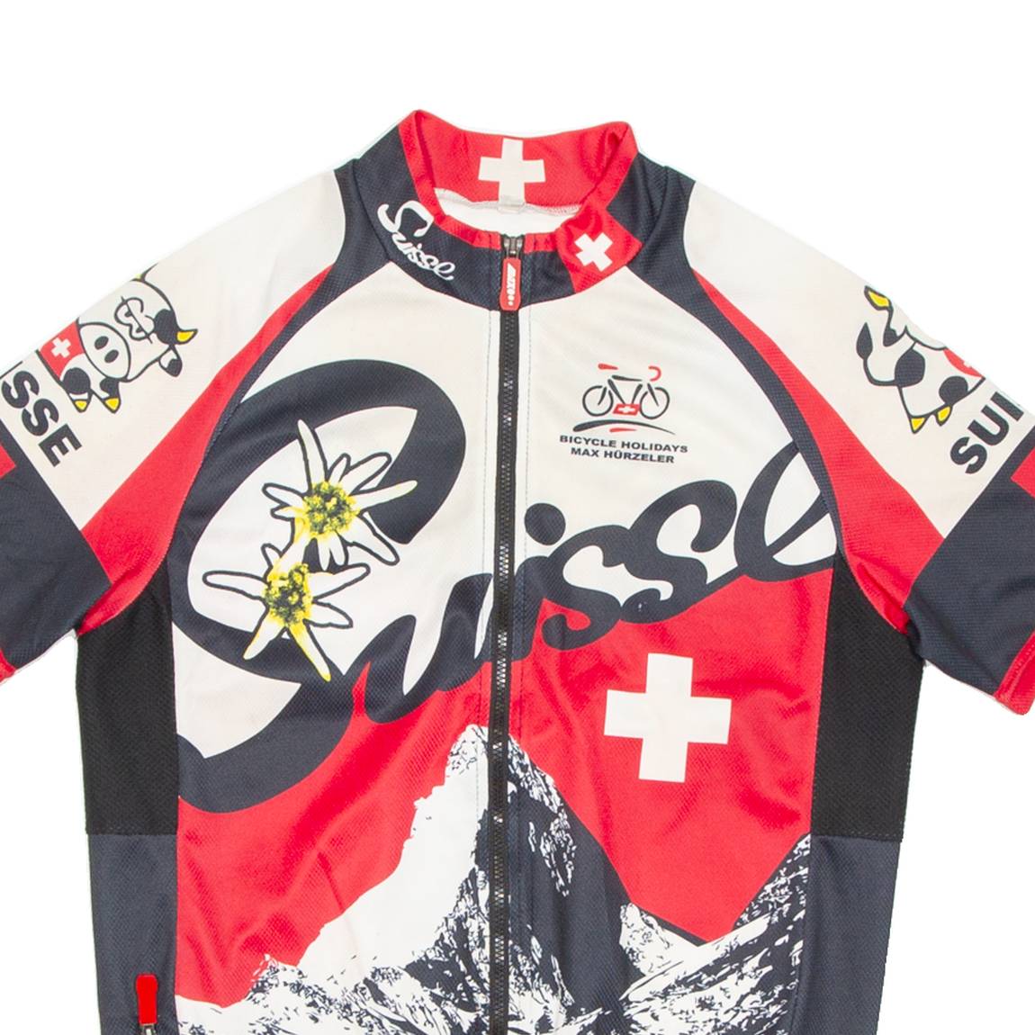 Cycling Mens Jersey Red Full Zip S