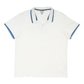 BENCH Mens White & Blue Short Sleeve Polo Shirt M Cotton Blend Casual