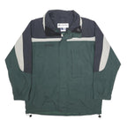 COLUMBIA Mens Green & Grey Outdoor Nylon Zip Jacket L