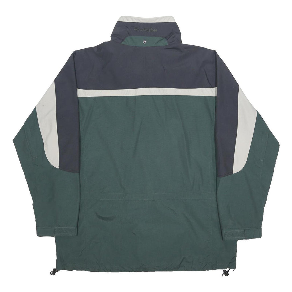COLUMBIA Mens Green & Grey Outdoor Nylon Zip Jacket L