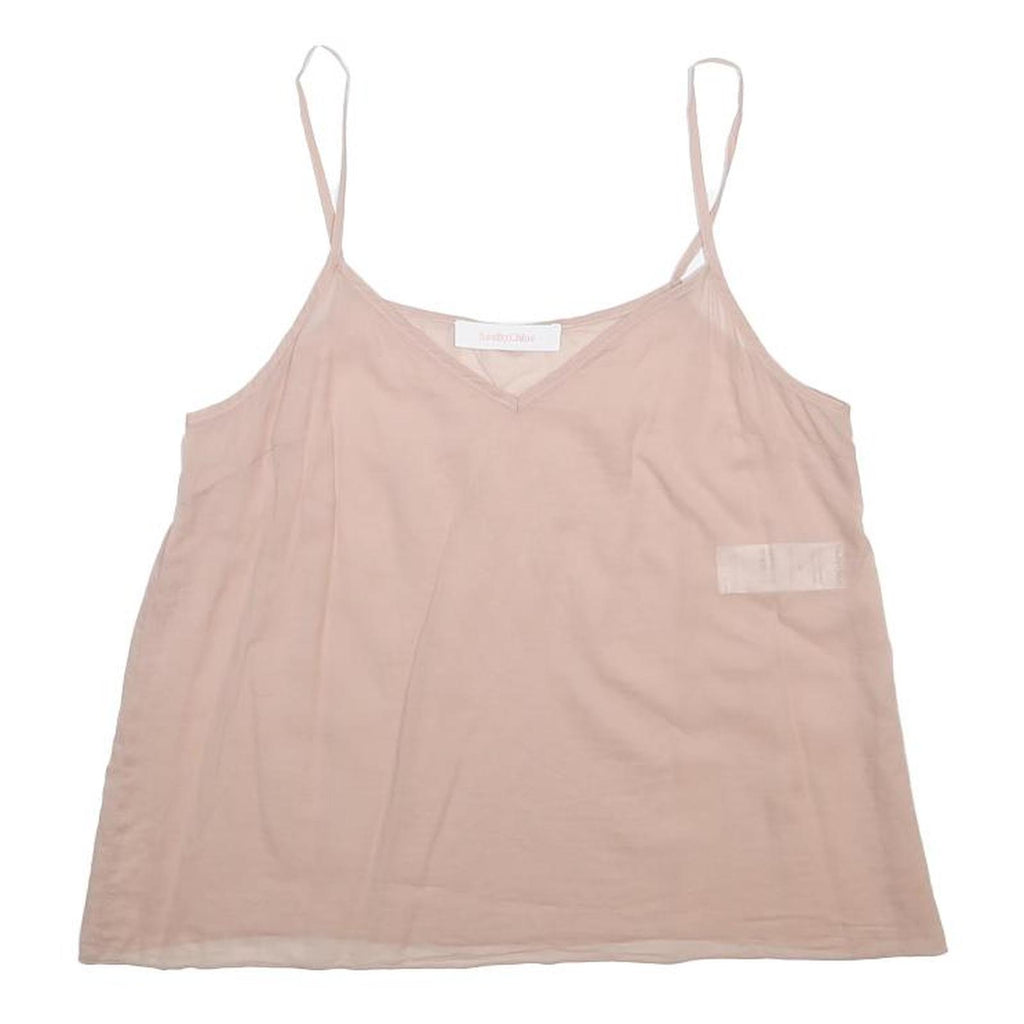 SEE BY CHLOE Womens Pink Blouse Sleeveless V-Neck S Cotton Summer Top