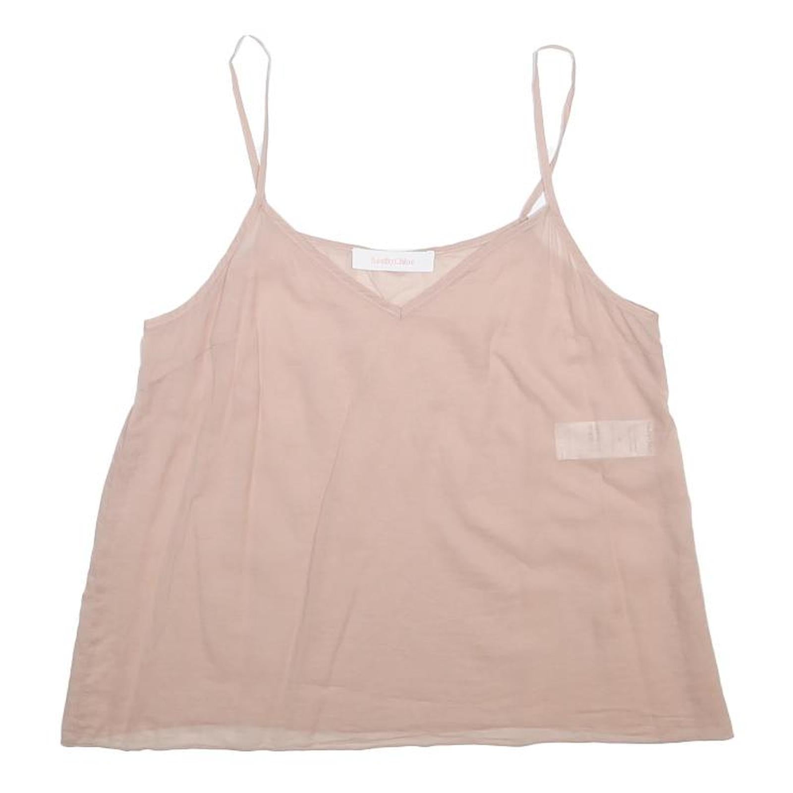 SEE BY CHLOE Womens Pink Blouse Sleeveless V-Neck S Cotton Summer Top