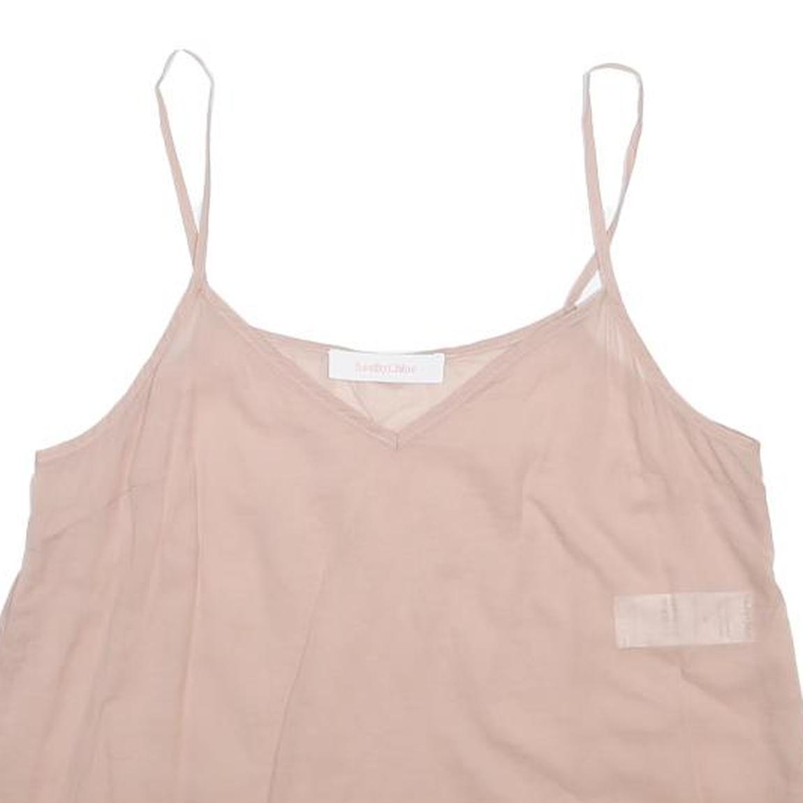 SEE BY CHLOE Womens Pink Blouse Sleeveless V-Neck S Cotton Summer Top