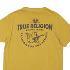 TRUE RELIGION Mens Yellow Graphic T-Shirt L Short Sleeve Crew Neck