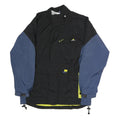 ADIDAS Mens Black & Blue Colourblock Track Jacket M Polyester Woven Zip Stand-Up
