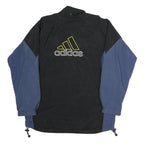 ADIDAS Mens Black & Blue Colourblock Track Jacket M Polyester Woven Zip Stand-Up