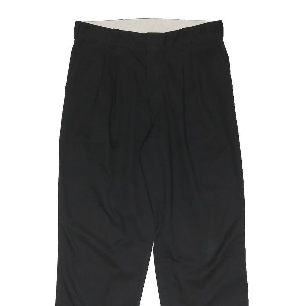 DICKIES Mens Cotton Blend Black Regular Fit Trousers W36 L32 Workwear