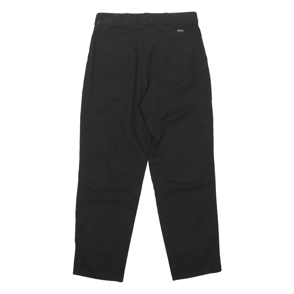 DICKIES Mens Cotton Blend Black Regular Fit Trousers W36 L32 Workwear