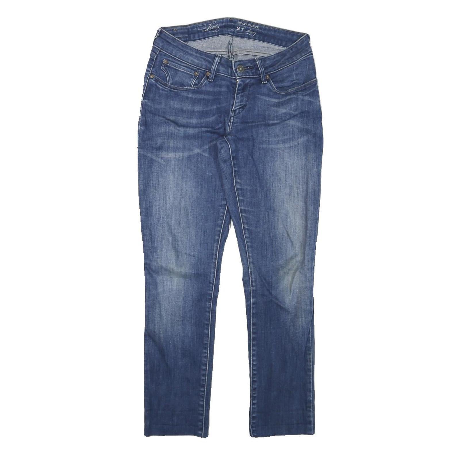 LEVI'S Womens Jeans Blue Slim Skinny Denim Medium W26 L27 Cotton Blend Zip