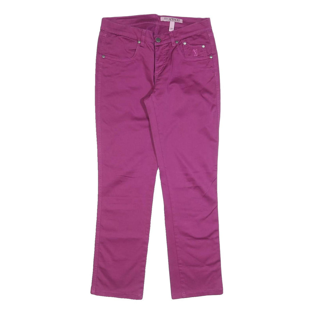 JECKERSON Womens Cotton Blend Purple Slim Straight Trousers W28 L28 Stylish