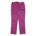 JECKERSON Womens Cotton Blend Purple Slim Straight Trousers W28 L28 Stylish