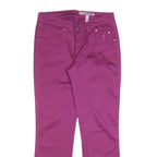 JECKERSON Womens Cotton Blend Purple Slim Straight Trousers W28 L28 Stylish