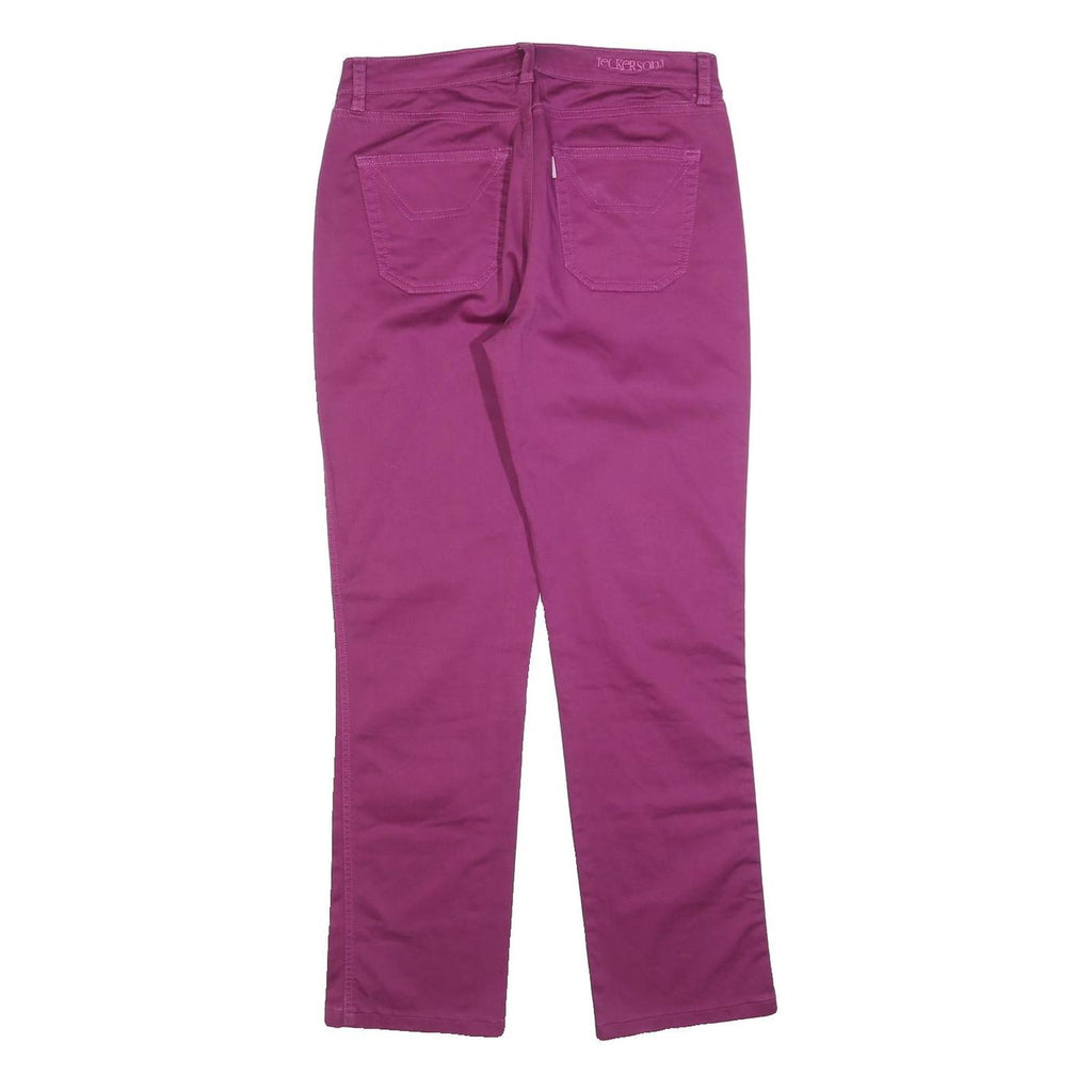 JECKERSON Womens Cotton Blend Purple Slim Straight Trousers W28 L28 Stylish