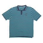 LONSDALE Mens Blue & Navy Stripe Short Sleeve Polo Shirt XL Cotton Blend