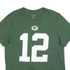 NIKE Mens Green Green Bay Packers Rodgers Graphic T-Shirt L Short Sleeve Crew