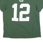 NIKE Mens Green Green Bay Packers Rodgers Graphic T-Shirt L Short Sleeve Crew