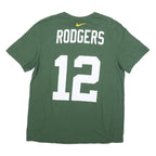 NIKE Mens Green Green Bay Packers Rodgers Graphic T-Shirt L Short Sleeve Crew