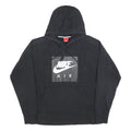 NIKE Womens Black Cotton Blend Hoodie S Nike Air Logo Pullover Hoodie