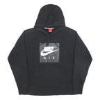NIKE Womens Black Cotton Blend Hoodie S Nike Air Logo Pullover Hoodie