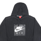 NIKE Womens Black Cotton Blend Hoodie S Nike Air Logo Pullover Hoodie