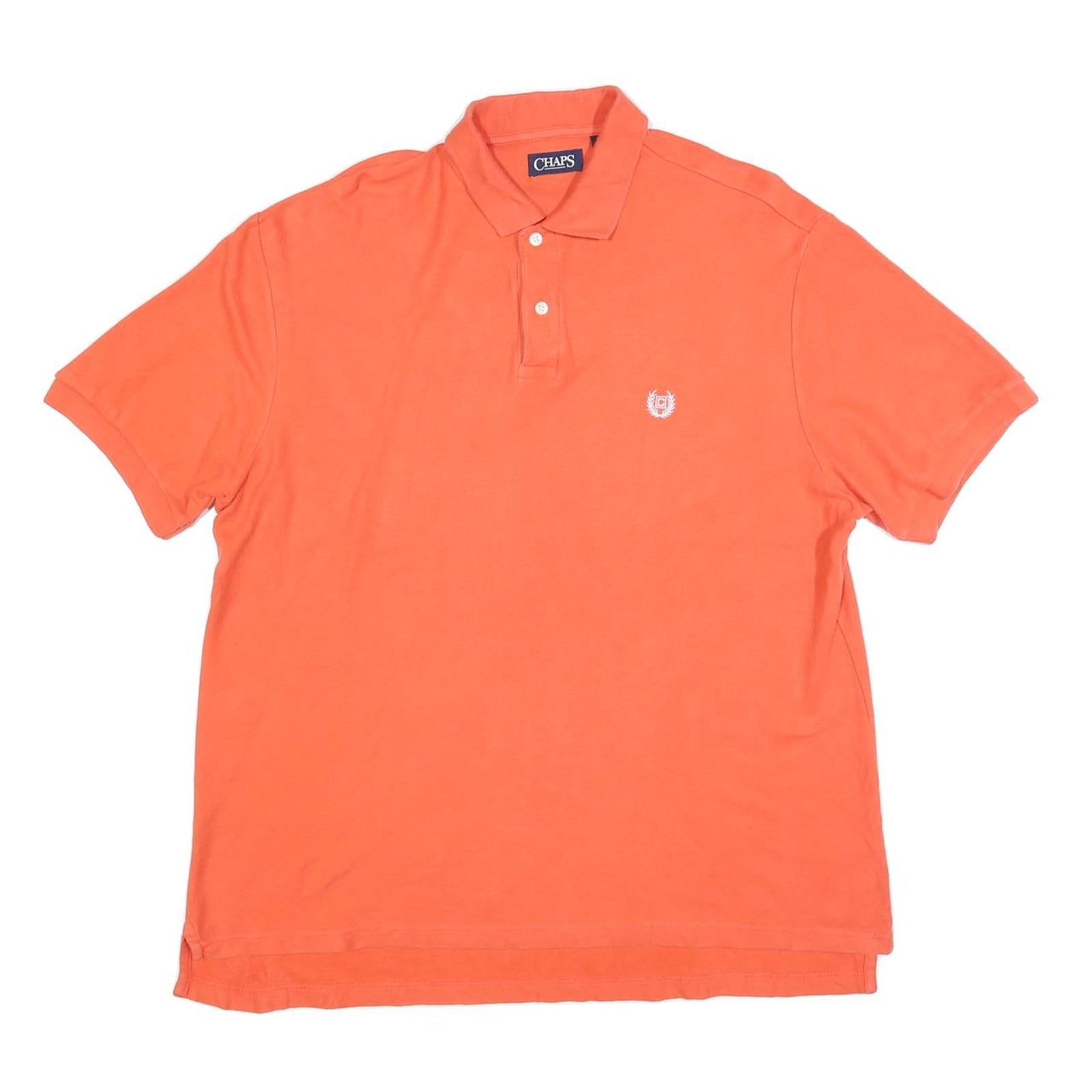 CHAPS Mens Orange Polo Shirt XL Cotton Blend Classic Fit Casual