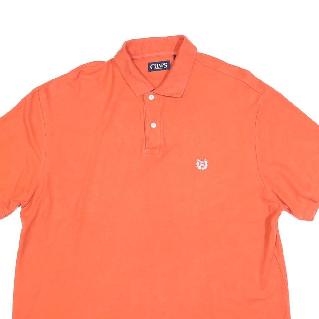 CHAPS Mens Orange Polo Shirt XL Cotton Blend Classic Fit Casual